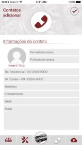 tela contatos adicionar do aplicativo multioleos